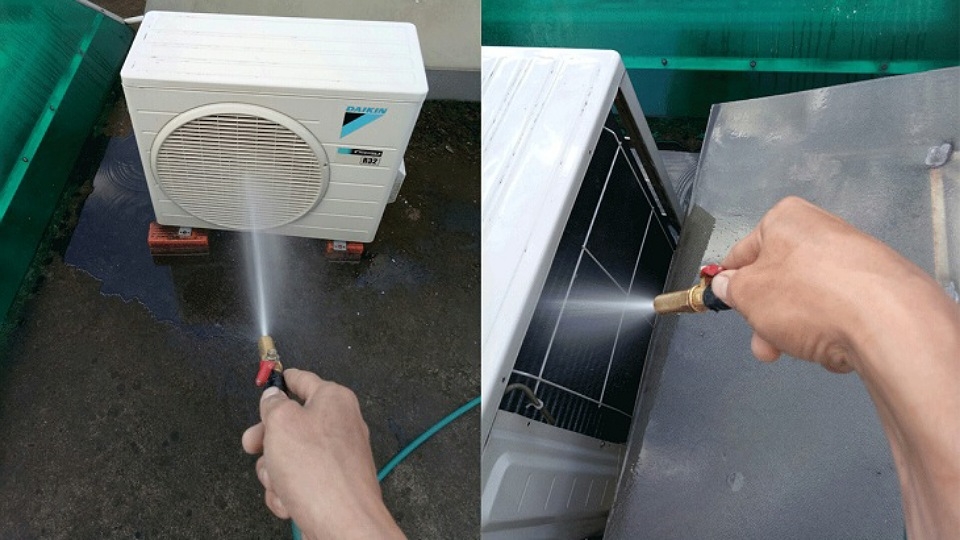 Rửa máy lạnh bằng nước
