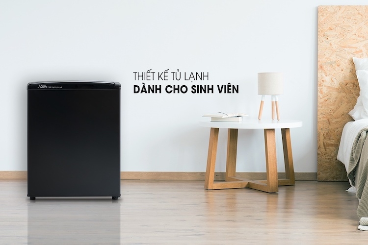 Tủ lạnh mini tốt nhất cho sinh viên - Aqua AQR-D59FA(BS) 50 lít