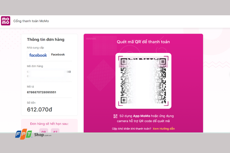 Quét mã QR để thanh toán