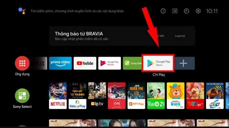 Cách cài đặt YouTube trên tivi Sony 5