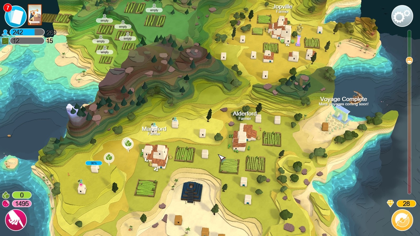 Godus, một trò chơi độc đáo có đồ họa đẹp mắt và màu sắc sống động