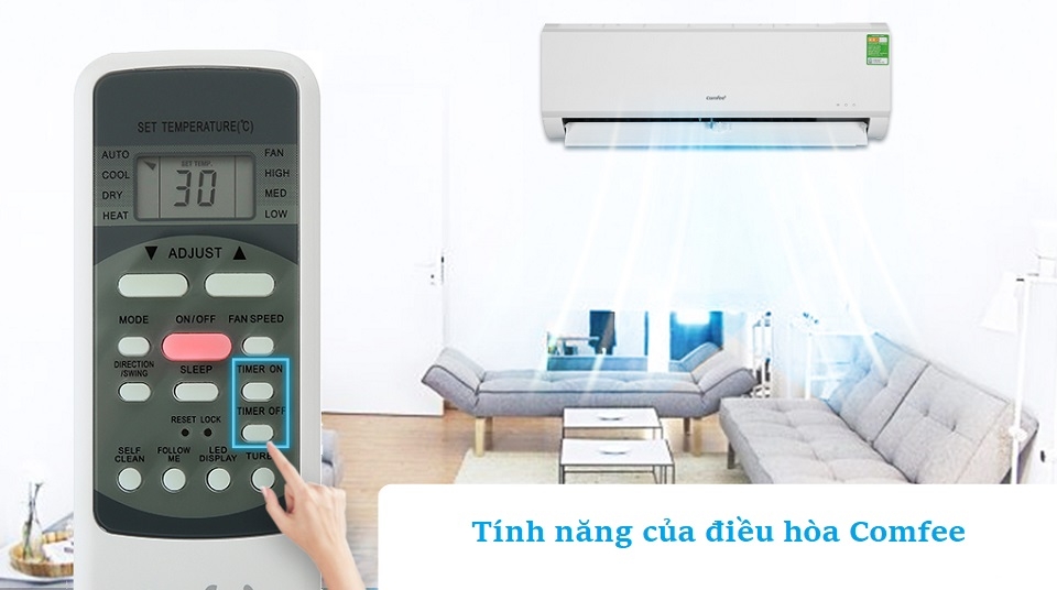 Điều hòa Comfee được trang bị nhiều tiện ích 