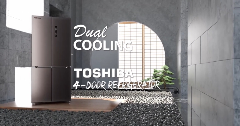 Kích thước tủ lạnh 4 cánh sang trọng của Toshiba