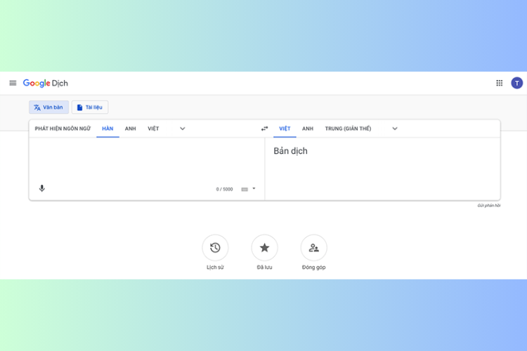 Google dịch - Website dịch tiếng Hàn phổ biến nhất