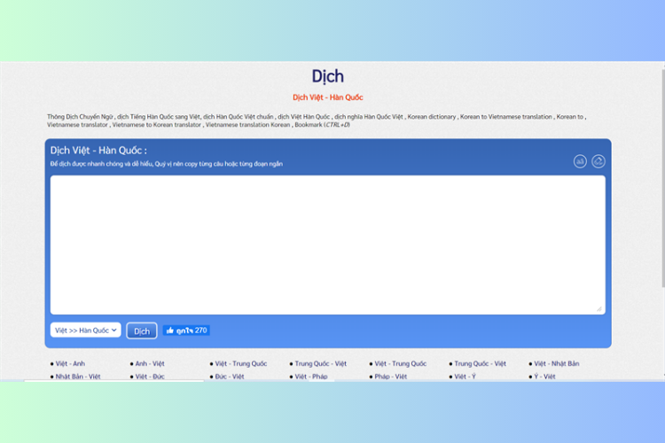 vietnamese-translation.com - website dịch tiếng Hàn thuận tiện