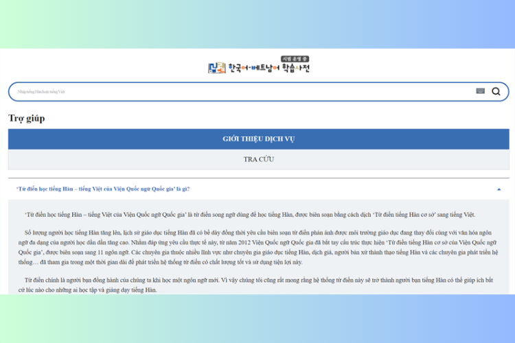 krdict.korean.go.kr - Website dịch tiếng Hàn tốt nhất