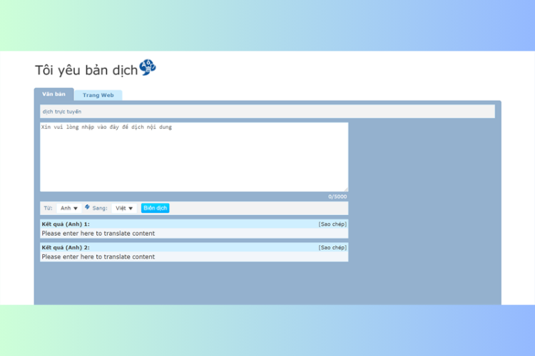 Tôi yêu bản dịch - Website dịch tiếng Hàn online hiệu quả