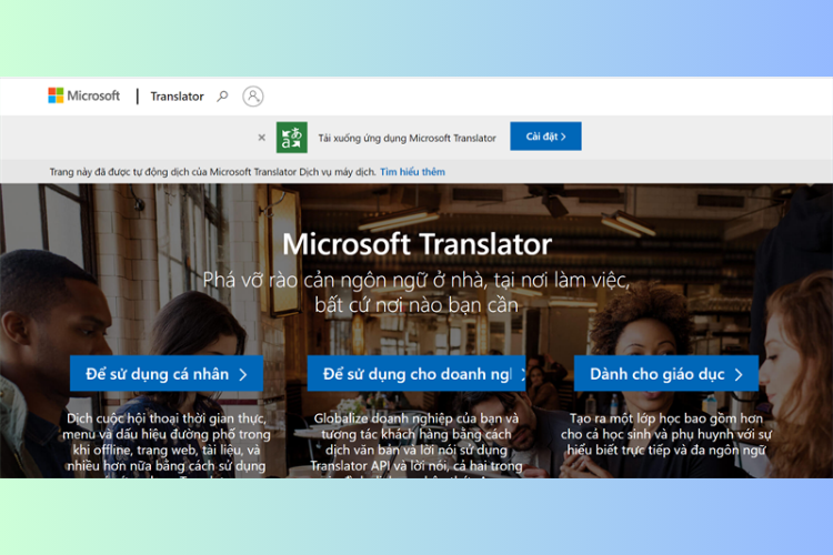 Microsoft Translator - Trang web dịch tiếng Nhật miễn phí