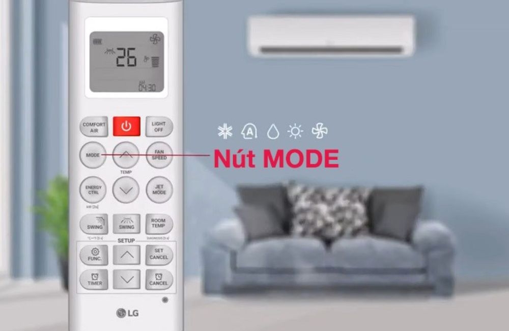 cài chế độ MODE máy lạnh