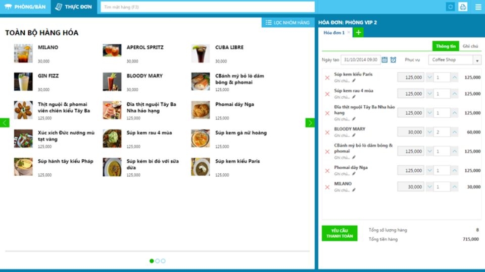 Phần mềm quản lý quán cafe KiotViet