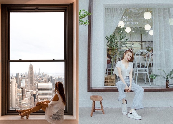 Chụp hình với tường