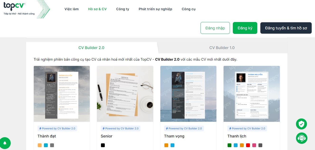 tạo CV miễn phí 01