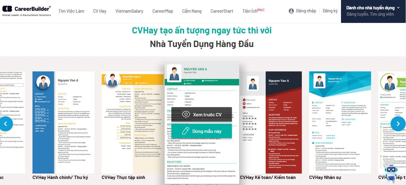 tạo CV miễn phí 04