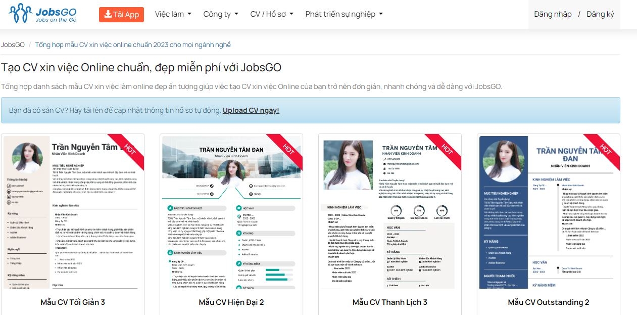 tạo CV miễn phí 05
