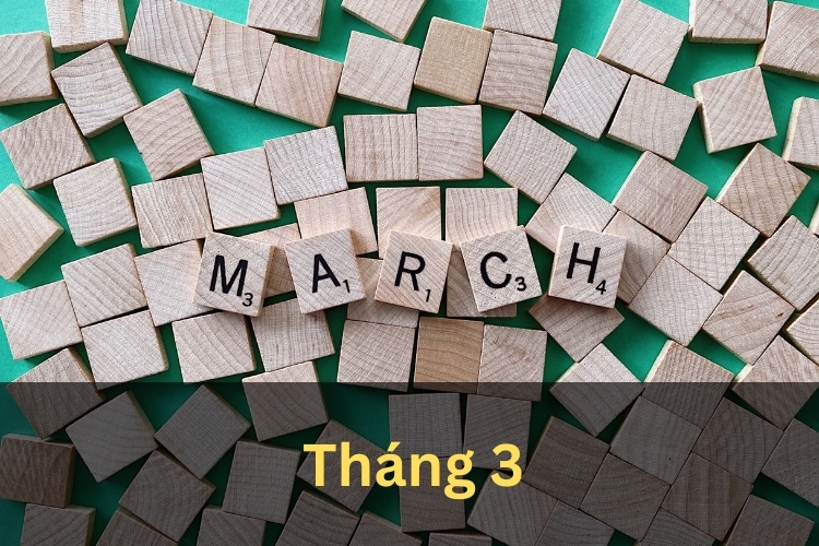 tháng 3 trong tiếng anh