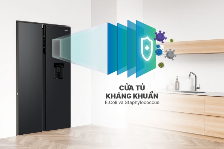 Khả năng kháng khuẩn đến 99% của cửa tủ lạnh Aqua