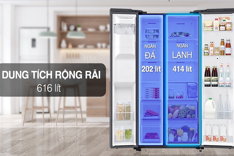 Kích thước tủ lạnh Side by side Samsung phổ biến nhất hiện nay 4