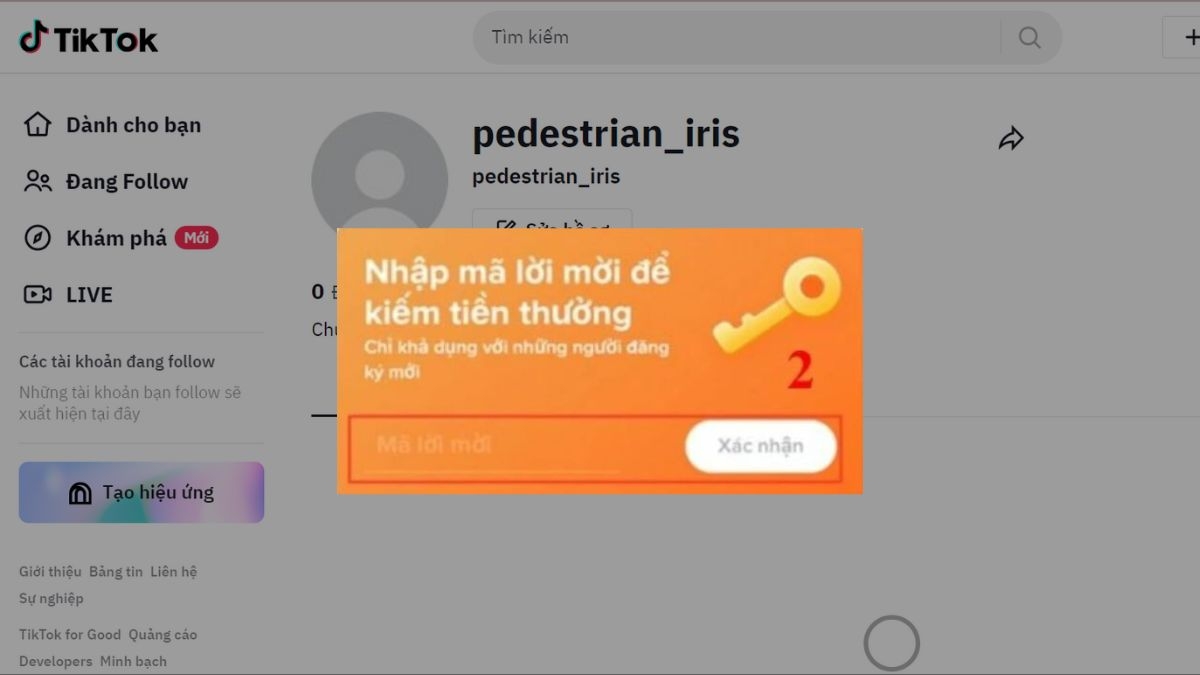 Cách nhập mã mời TikTok nhanh chóng và dễ dàng 5