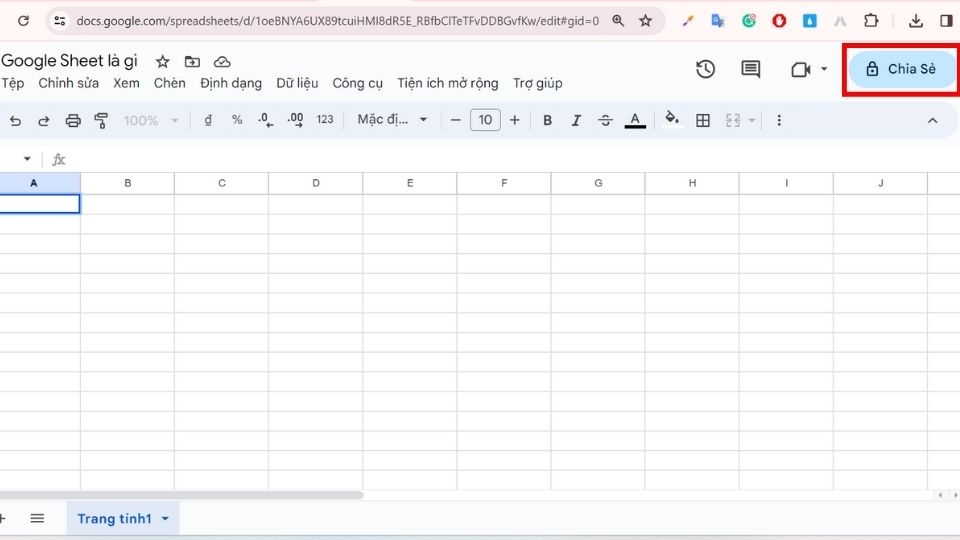 Chia sẻ Google Sheet
