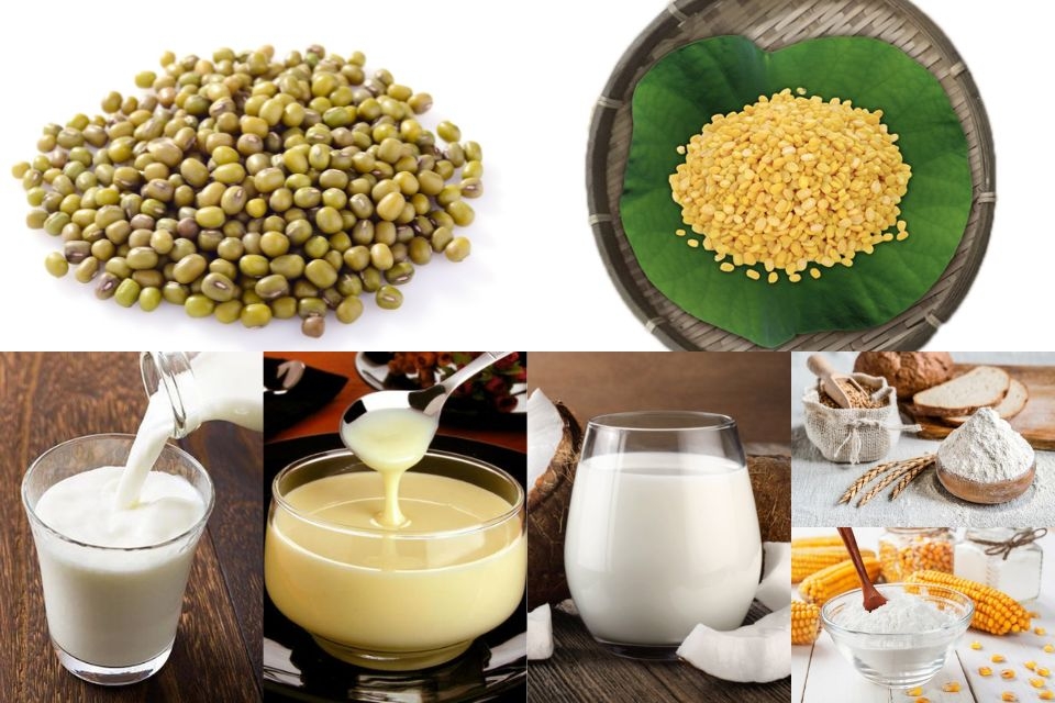 Nguyên liệu làm kem đậu xanh