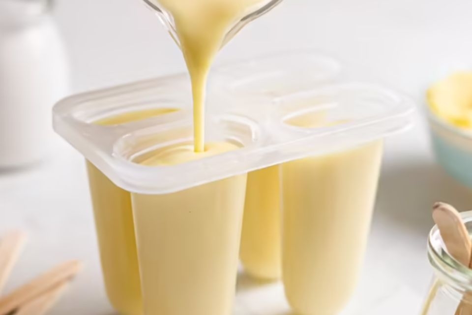 Đổ hỗn hợp vào khuôn làm kem