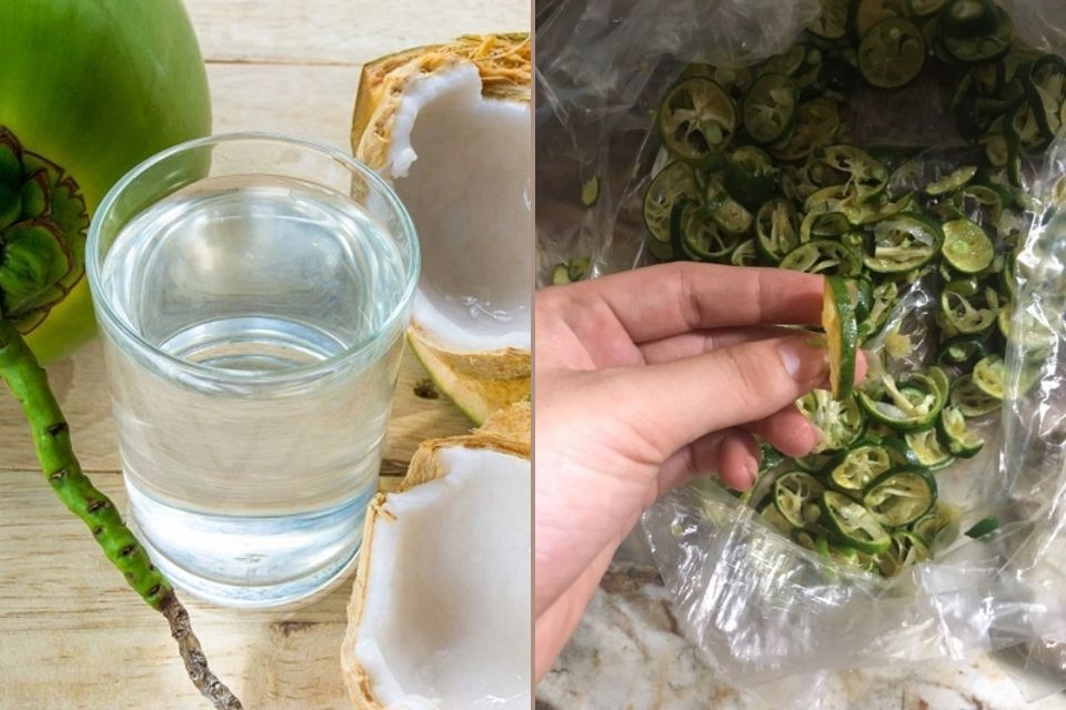 Sơ chế dừa và tắc