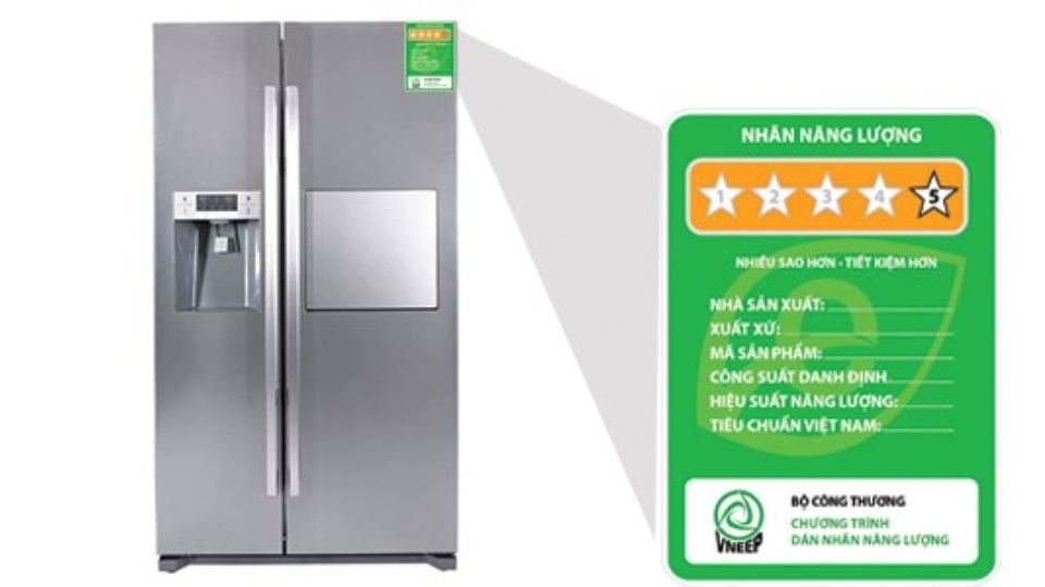 Kiểm tra nhãn năng lượng của tủ lạnh
