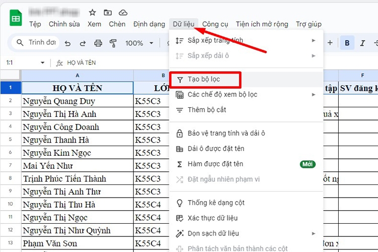 Cách lọc trùng trong Google Sheets (Hình 14)