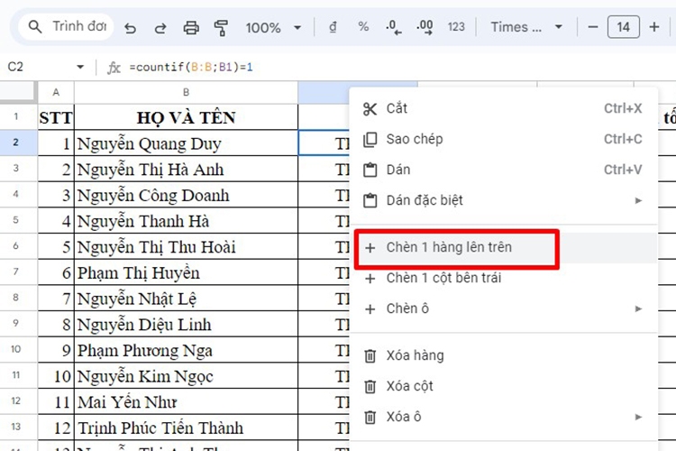 Cách lọc trùng trong Google Sheets (Hình 7)