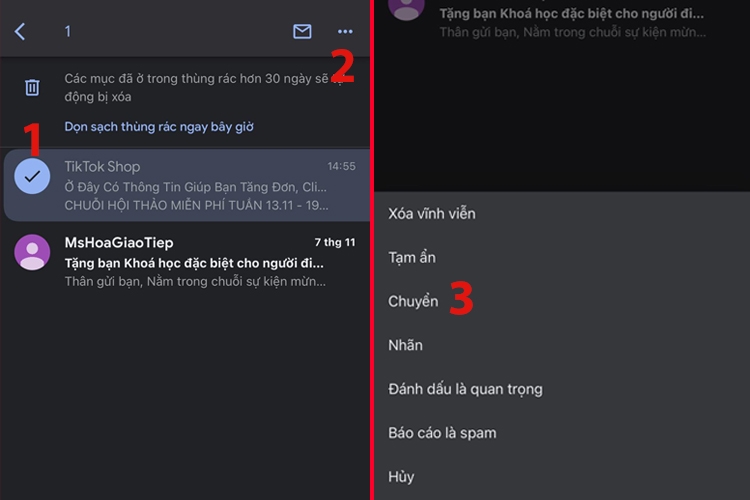 Cách xóa email trên điện thoại, máy tính (hình 6)