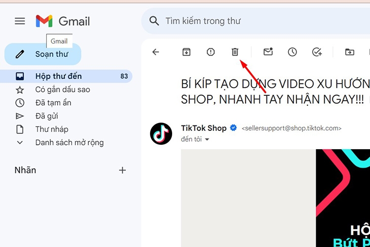 Cách xóa email trên điện thoại, máy tính (hình 4)