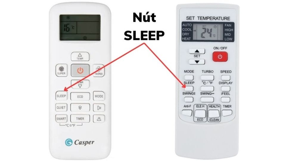 Nút Sleep trên điều khiển điều hòa Casper là gì?