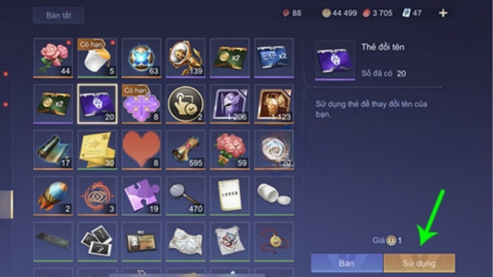 Hướng dẫn đổi tên Liên Quân bước 1