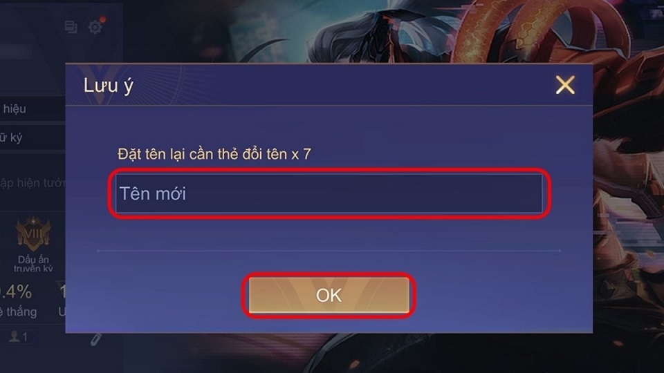 Hướng dẫn đổi tên Liên Quân bước 4