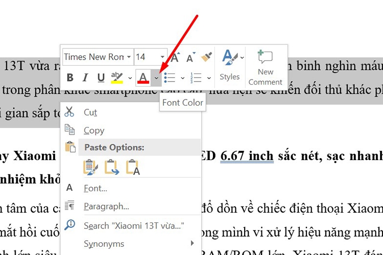 Hướng dẫn cách đổi màu chữ trong Word (hình 2)