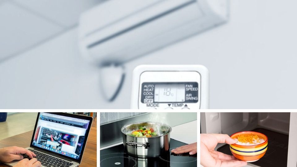 sử dụng nhiều nguồn nhiệt khác trong khi bật điều hòa