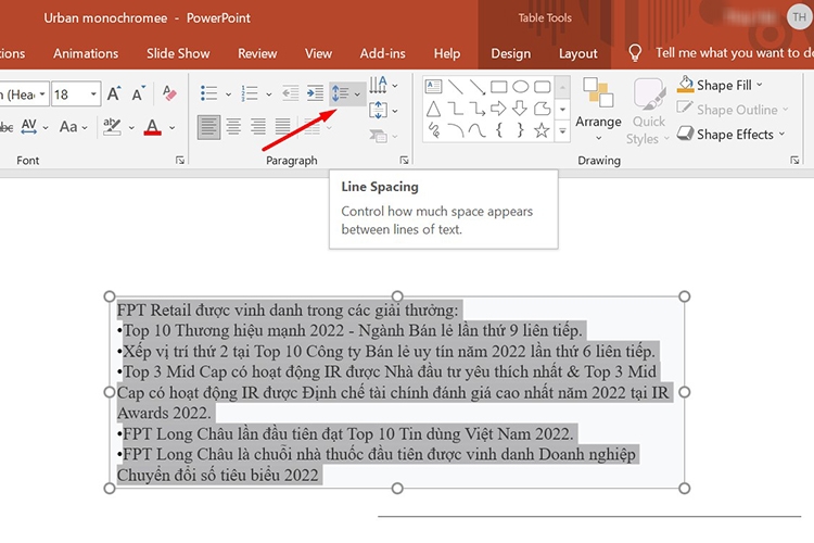 Cách giãn dòng trong PowerPoint (hình 1)
