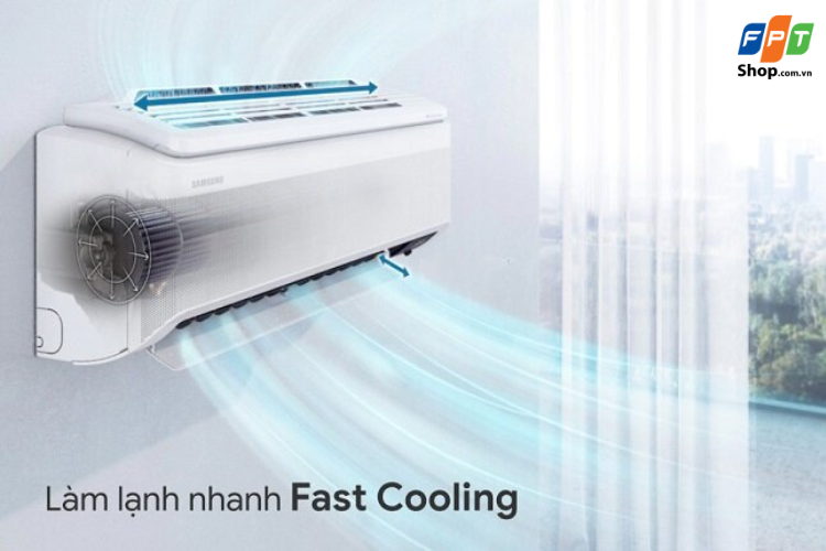Điều hòa với chế độ Fast Cooling có khả năng phân tán luồng khí lạnh trên diện rộng