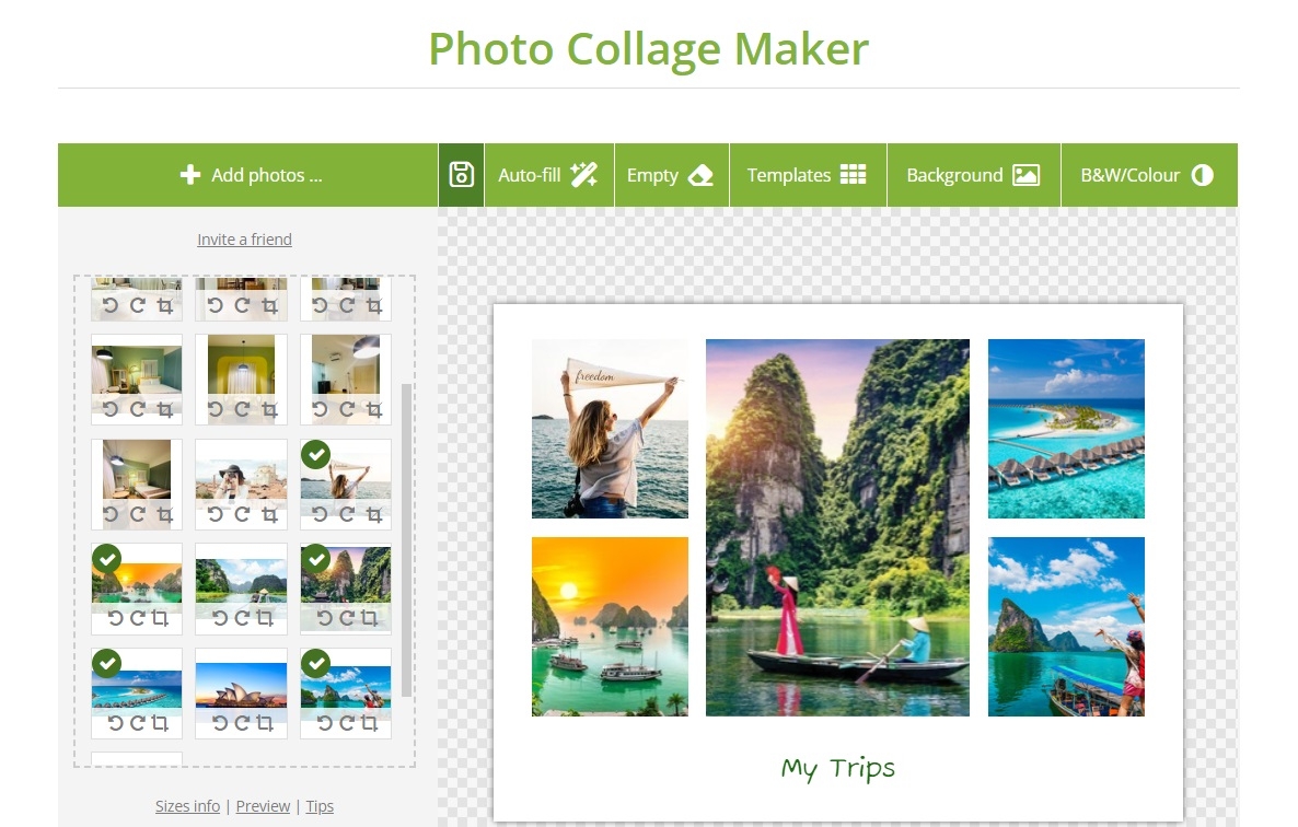 Website ghép ảnh online Photo Collage
