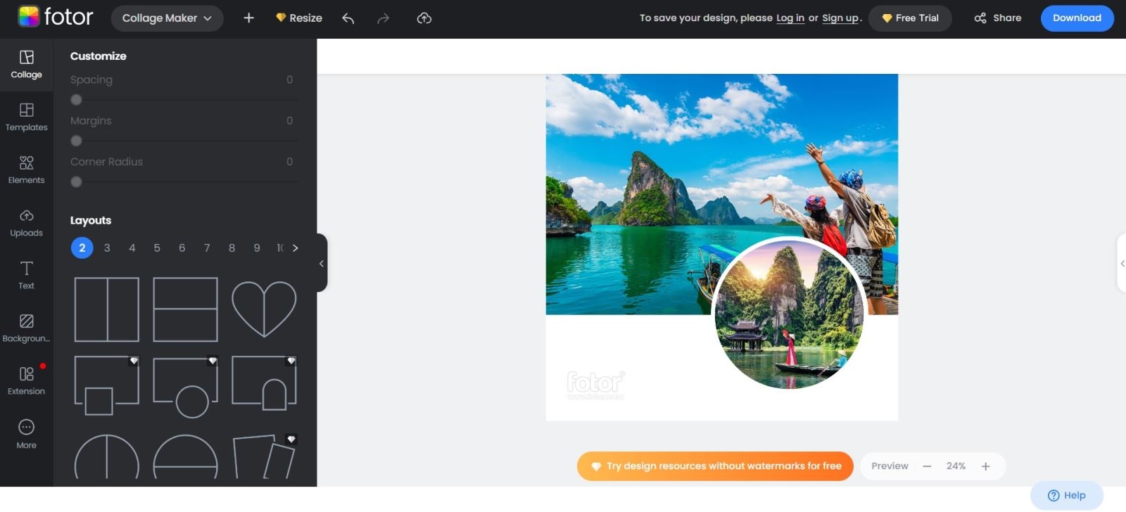 Website ghép ảnh online Fotor