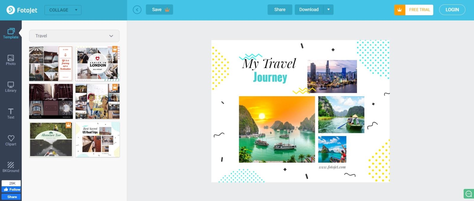 Website ghép ảnh online Fotojet