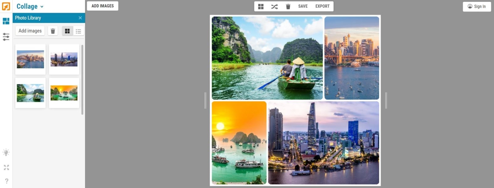 Website ghép ảnh online iPiccy