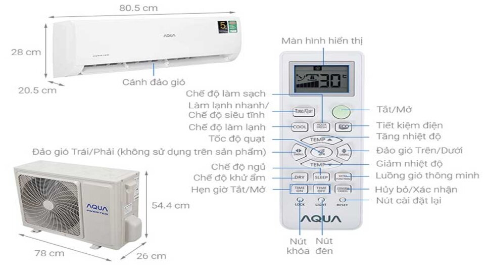 Máy lạnh Aqua Inverter 1 HP AQA-RV9QA