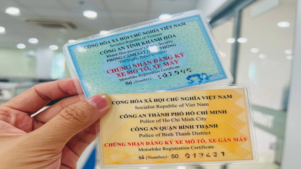 Giấy chứng nhận đăng ký xe máy mới