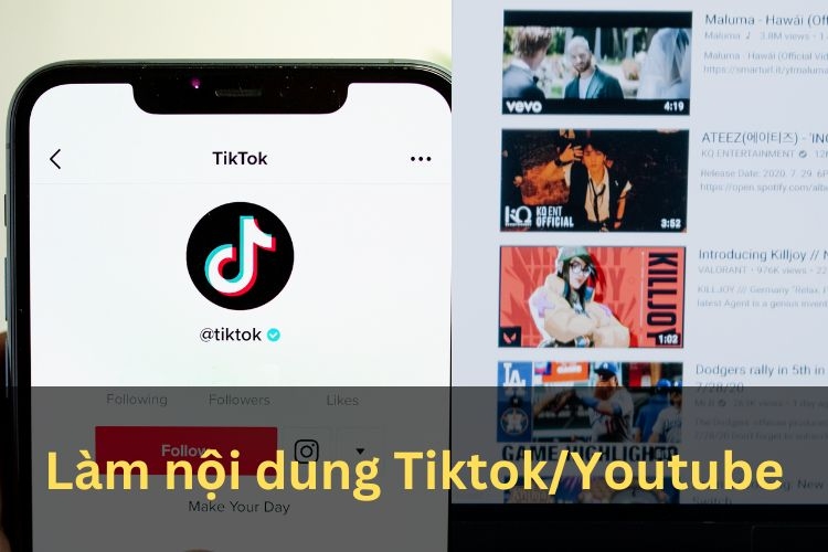 kiếm tiền thụ động tiktok youtube