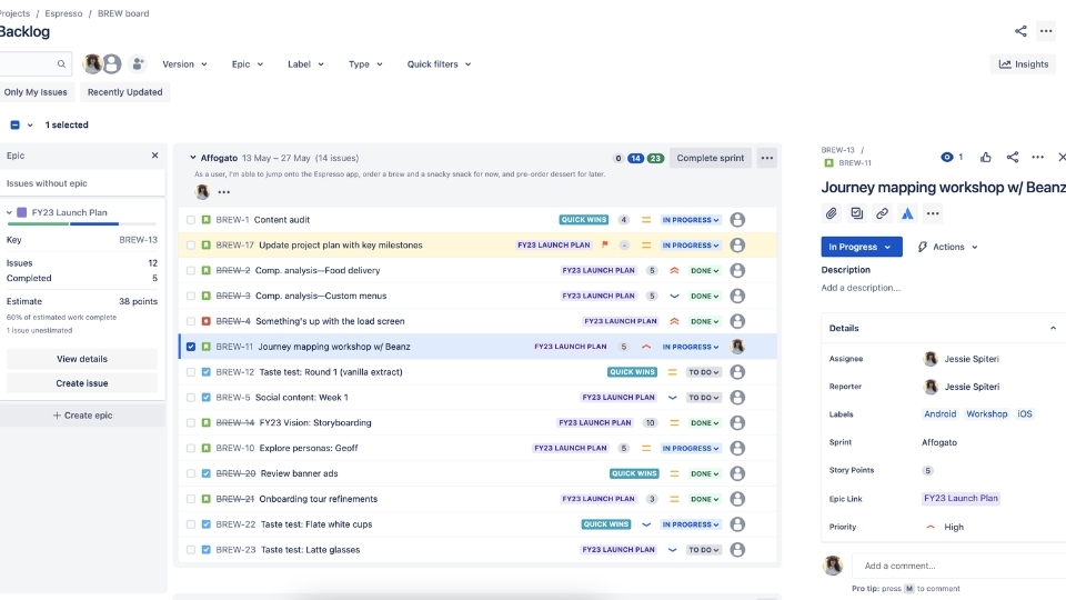Backlog: Là từ chỉ danh sách tập hợp các user stories, bugs và tính năng trong một sản phẩm hoặc sprint.