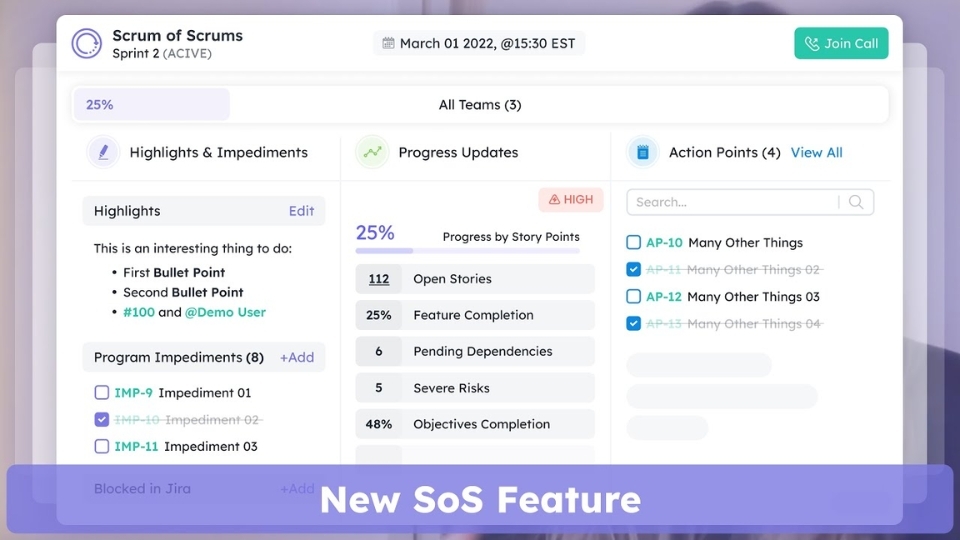 Scrum of Scrums: Là một kỹ thuật giúp mở rộng quy mô Scrum và các dự án đa đội được gọi là program management.