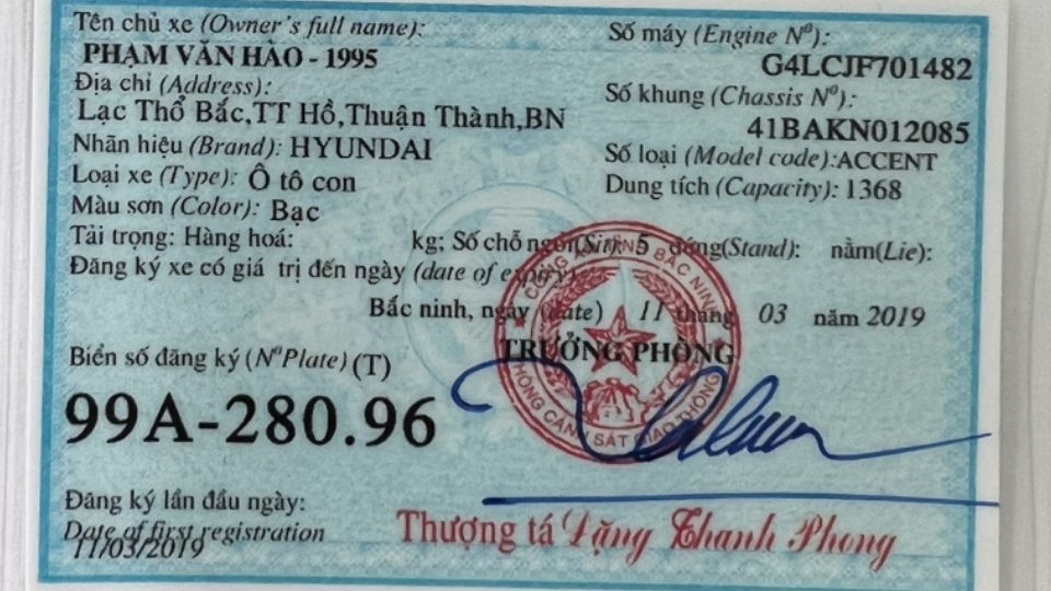 Thủ tục đăng ký ô tô