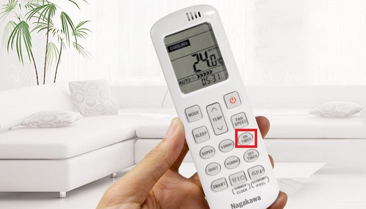 cách hẹn giờ điều hòa nagakawa 1