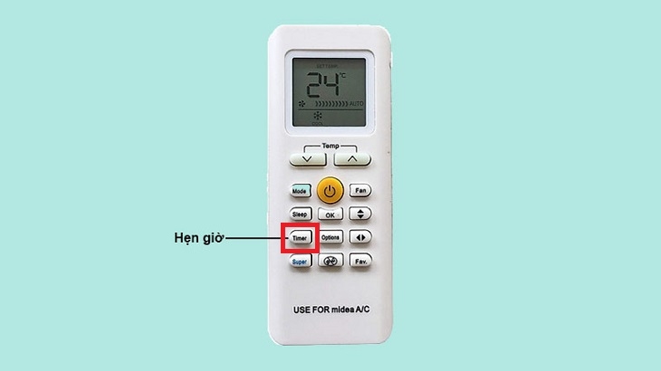 cách hẹn giờ điều hòa midea 1